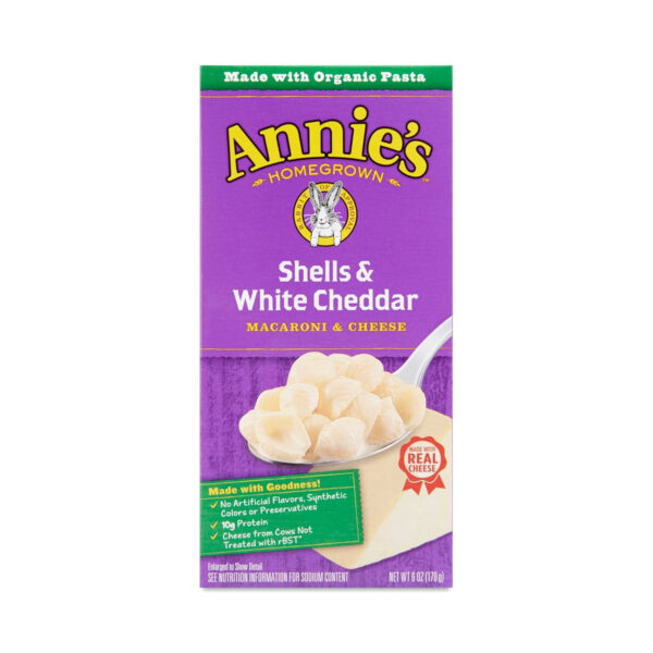 Annie's Shells and White Cheddar Macaroni and Cheese 6 oz box