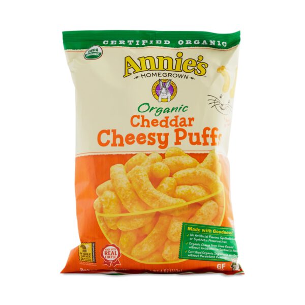 Annie's Organic Cheddar Cheesy Puffs 4 oz bag