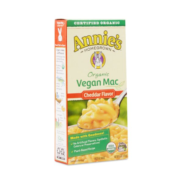 Annie's Organic Vegan Mac Cheddar Flavor 6 oz box