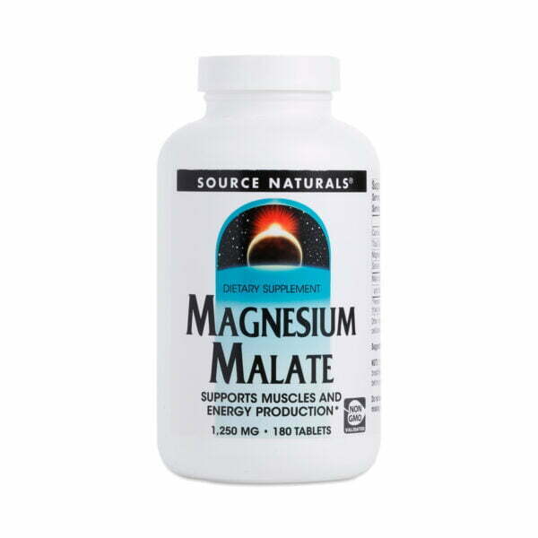 Source Naturals Magnesium Malate Supplement 180 tabs bottle