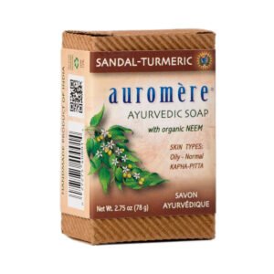 Auromere Ayurvedic Products Ayurvedic Sandalwood-Turmeric Bar Soap one 2.75 oz bar