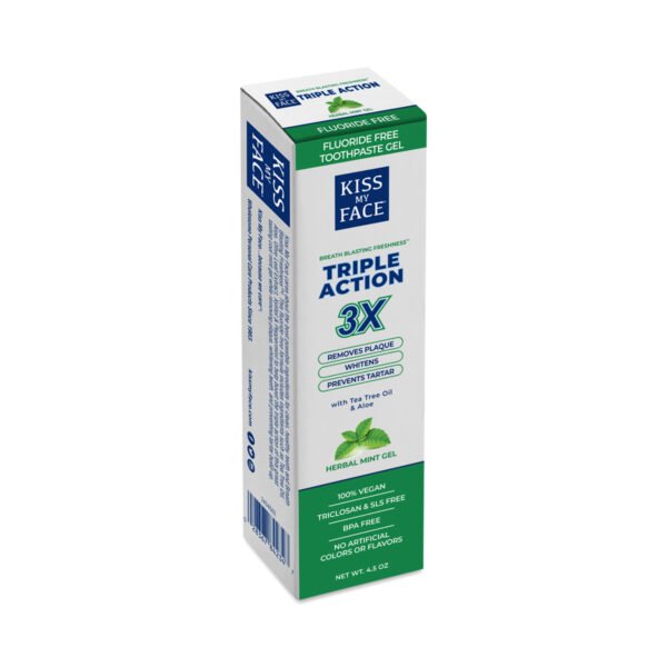 Kiss My Face Triple Action Fluoride Free Toothpaste 4.5 oz tube