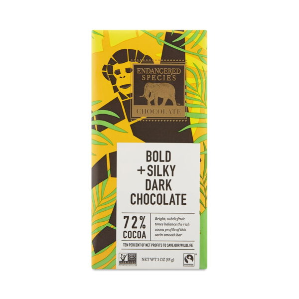 Endangered Species Fair Trade Dark Chocolate - 72% Cocoa 3 oz bar