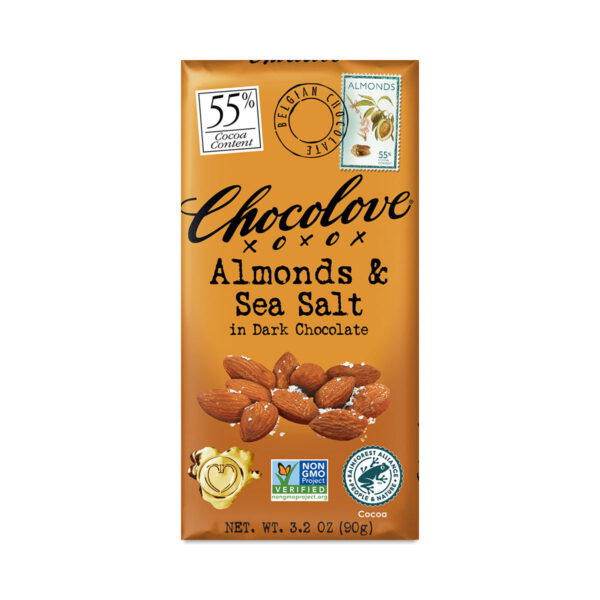 Chocolove Almonds & Sea Salt Dark Chocolate - 55% Cocoa 3.2 oz bar