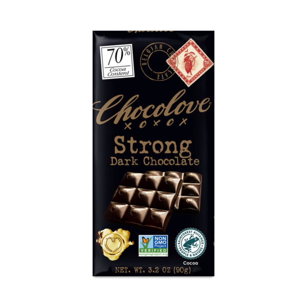 Chocolove Strong Dark Chocolate Bar 70% Cacao 3.2 oz bar