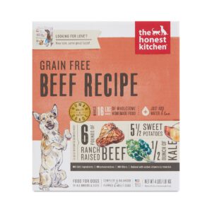 The Honest Kitchen Grain Free Beef Recipe Dog Food  4 lb box (makes 16 lbs)
