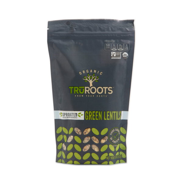 TruRoots Organic Sprouted Green Lentils 10 oz bag