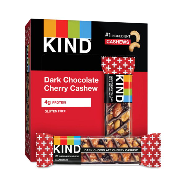 KIND Dark Chocolate Cherries & Cashew Bars + Antioxidants 12 bars (1.4 oz each)