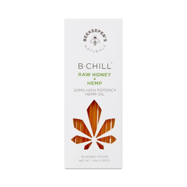 Beekeeper's Naturals B.Chill Raw Honey + Hemp Sticks ten 5g sticks