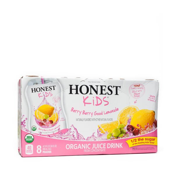 Honest Kids Berry Berry Good Lemonade Kid's Drink Pouches Eight 6.75 oz pouches per box