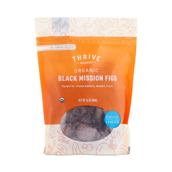 Thrive Market Organic Black Mission Figs 16 oz pouch
