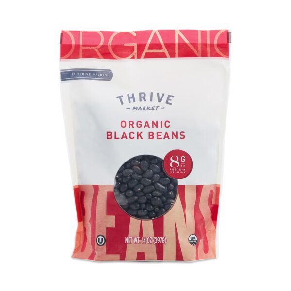 Thrive Market Organic Dried Black Beans 14 oz bag