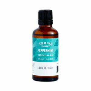 Thrive Market Peppermint Organic Essential Oil 1.69 fl oz glass bottle