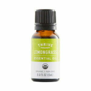 Thrive Market Organic Lemongrass Essential Oil .51 fl oz glass bottle