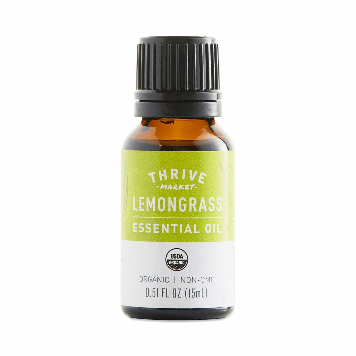 Thrive Market Organic Lemongrass Essential Oil .51 fl oz glass bottle