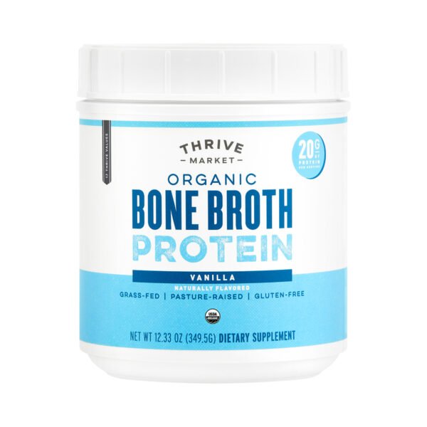 Thrive Market Organic Bone Broth Protein Vanilla 12.33 oz container