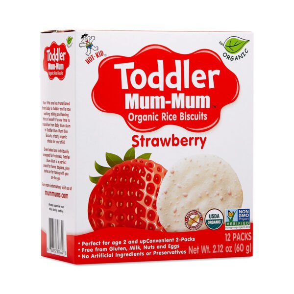 Hot Kid Toddler Mum-Mum Organic Strawberry Rice Biscuits 24 bisquits