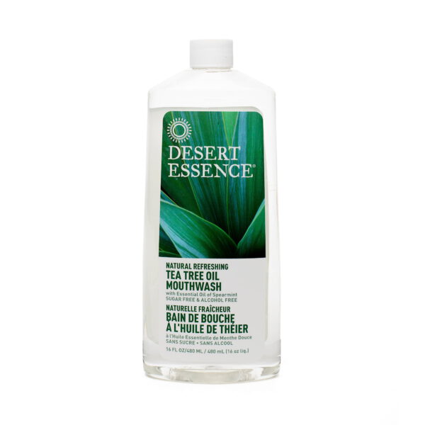 Desert Essence Tea Tree Oil Mouthwash 16 oz bottle