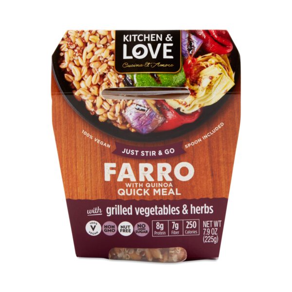 Kitchen & Love Grilled Vegetables & Herbs Farro Quinoa Meal 7.9 oz meal