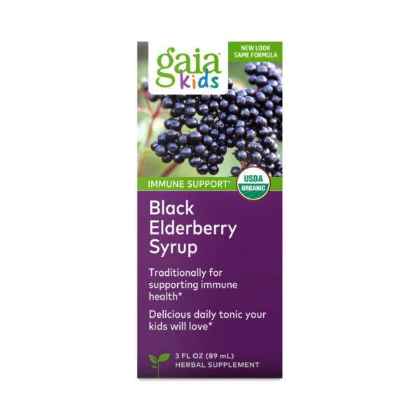 Gaia Herbs GaiaKids Black Elderberry Syrup 3 fl oz bottle