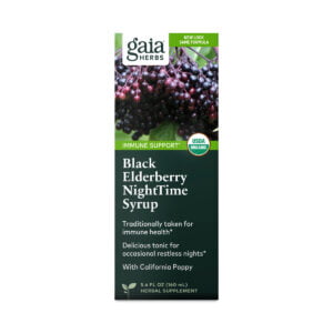 Gaia Herbs Black Elderberry NightTime Syrup 5.4 fl oz bottle