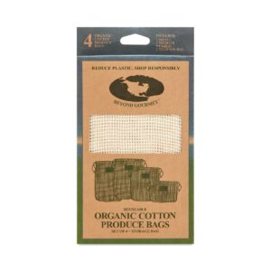 Beyond Gourmet Reusable Organic Cotton Produce Bags 4 bags