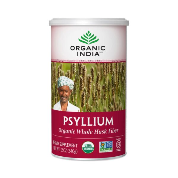 Organic India Organic Whole Husk Psyllium 12 oz canister