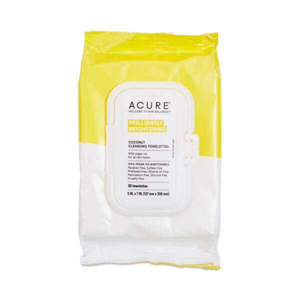 ACURE Brightening Coconut Towelettes 30 towelettes