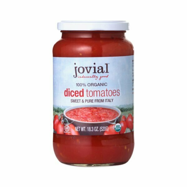 Jovial Organic Diced Tomatoes 18.3 oz jar