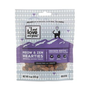 I and love and you Meow & Zen Hearties 4 oz bag