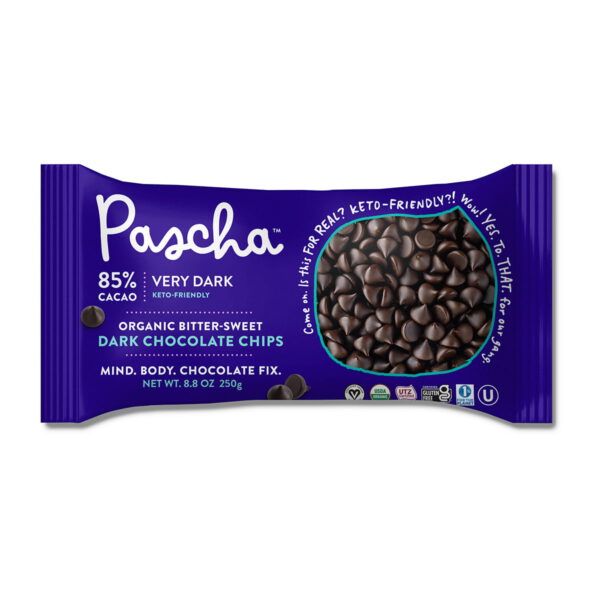 Pascha Organic 85% Bitter Sweet Dark Chocolate Chips 8.8 oz bag
