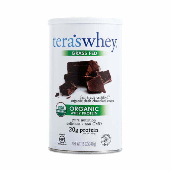 Tera's Whey Organic Dark Chocolate Whey Protein 12 oz jar
