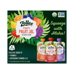Zellee Organic Fruit Jel Variety Pack 6 pouches (3.5 oz each)