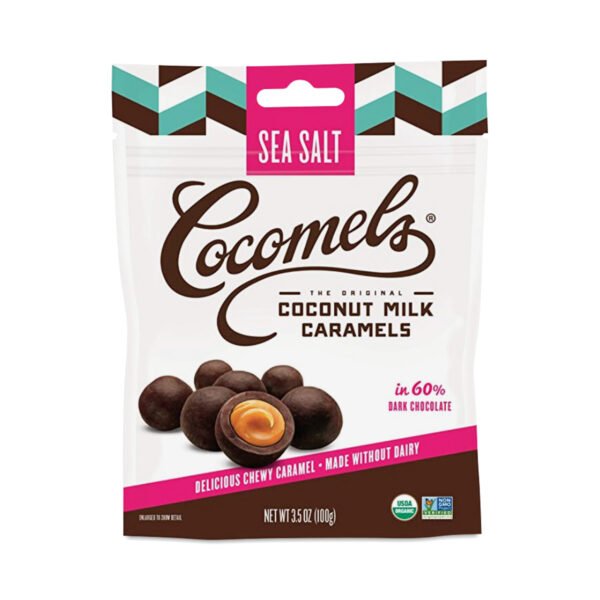 Cocomels Chocolate Covered Cocomel Bites – Sea Salt 3.5 oz pouch