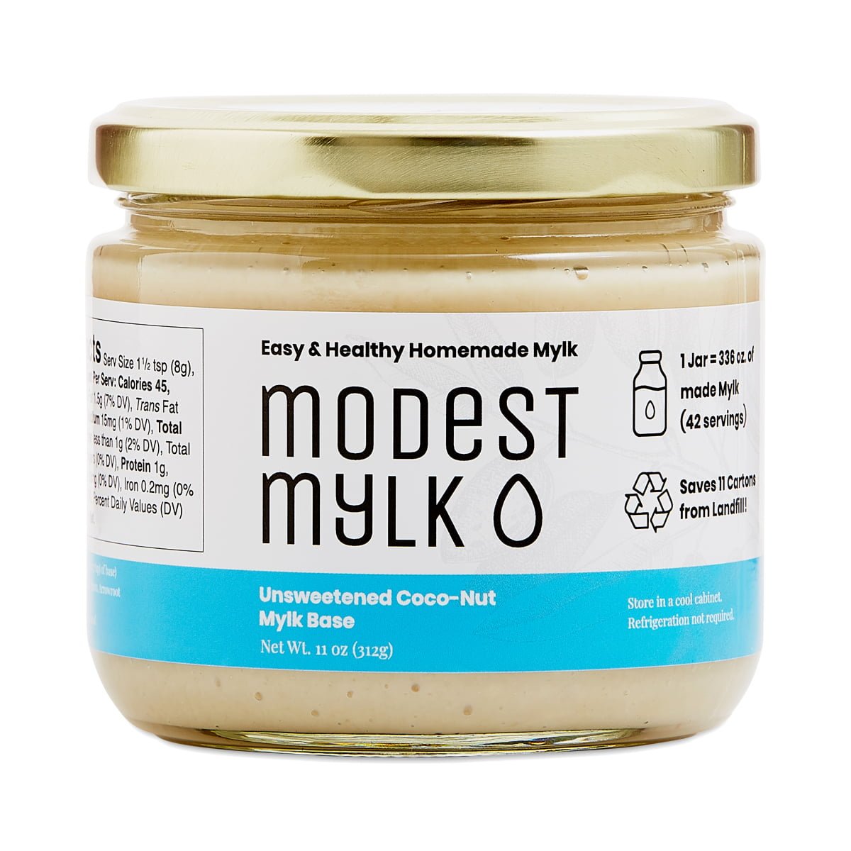 Modest Mylk Unsweetened Coco-Nut Mylk Base 11 oz jar