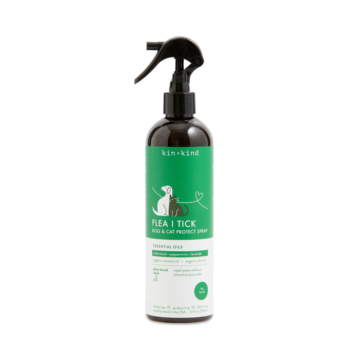 kin+kind Flea & Tick Protect Spray for Pets 12 fl oz bottle