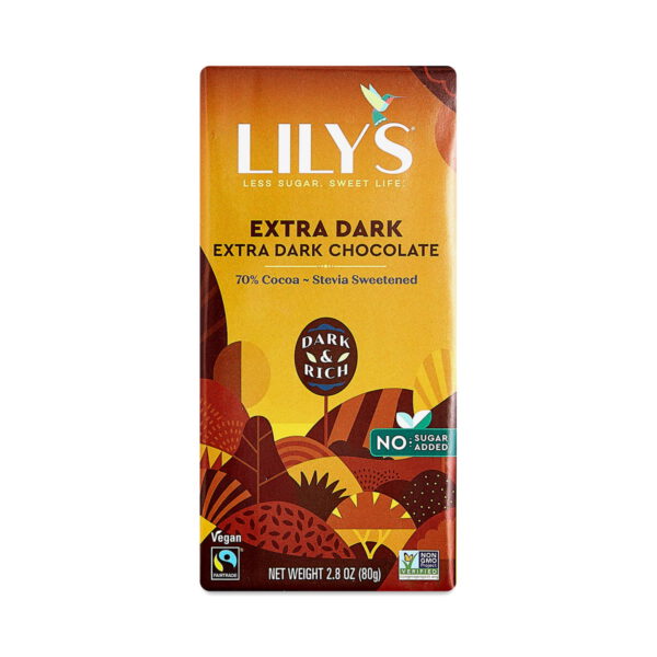 Lily's Sweets Stevia Sweetened Extra Dark Chocolate Bar 2.8 oz bar