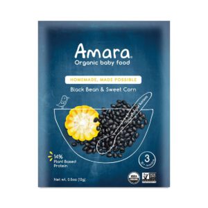 Amara Baby Food Black Beans & Sweet Corn 5 pouches (3.5 oz each)