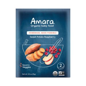 Amara Baby Food Sweet Potato & Raspberry 5 pouches (3 oz each)