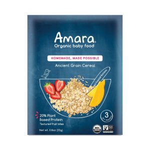 Amara Baby Food Ancient Grain Cereal with Fruit Bites 5 pouches (3.5 oz each)