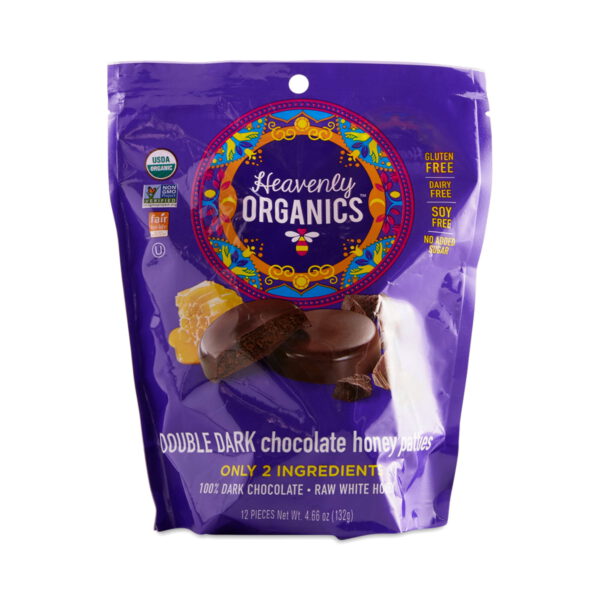 Heavenly Organics Double Dark Chocolate Honey Patties 12 patties