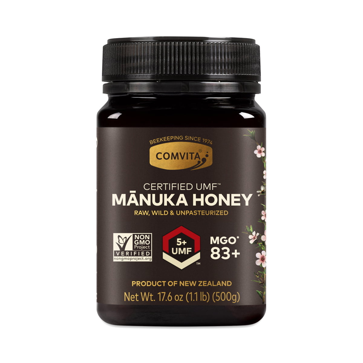 Comvita Raw Manuka Honey Certified UMF 5+ (MGO 83+) 17.6 oz jar