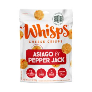 Whisps Asiago & Pepper Jack Cheese Crisps 2.12 oz pouch