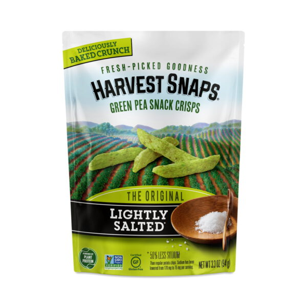 Calbee Harvest Snaps Green Pea Snack Crisps Lightly Salted 3.3 oz bag