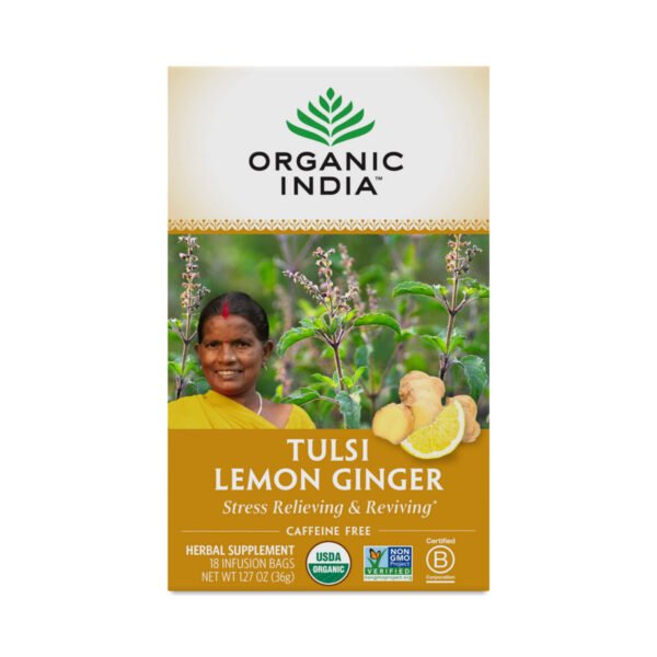 Organic India Tulsi Lemon Ginger Tea 18 count