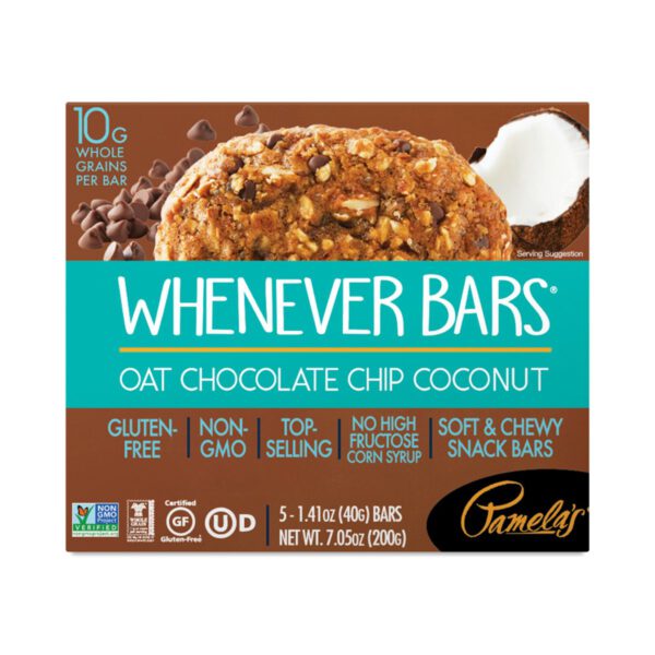 Pamela's Oat Chocolate Chip Coconut Whenever Bars 5 bars (1.4 oz each)