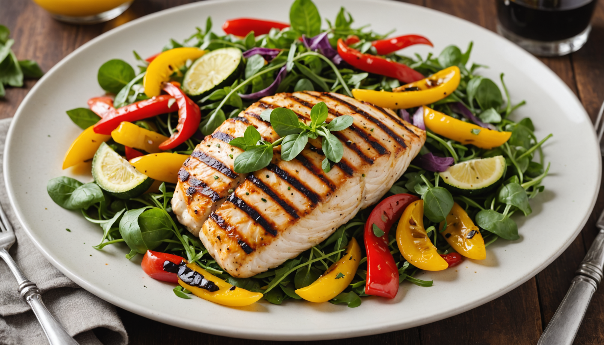 Grilled Organic Chicken and Vegetables