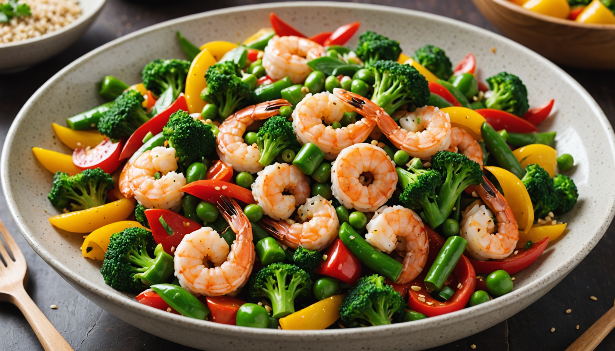 Healthy Organic Shrimp Stir-Fry