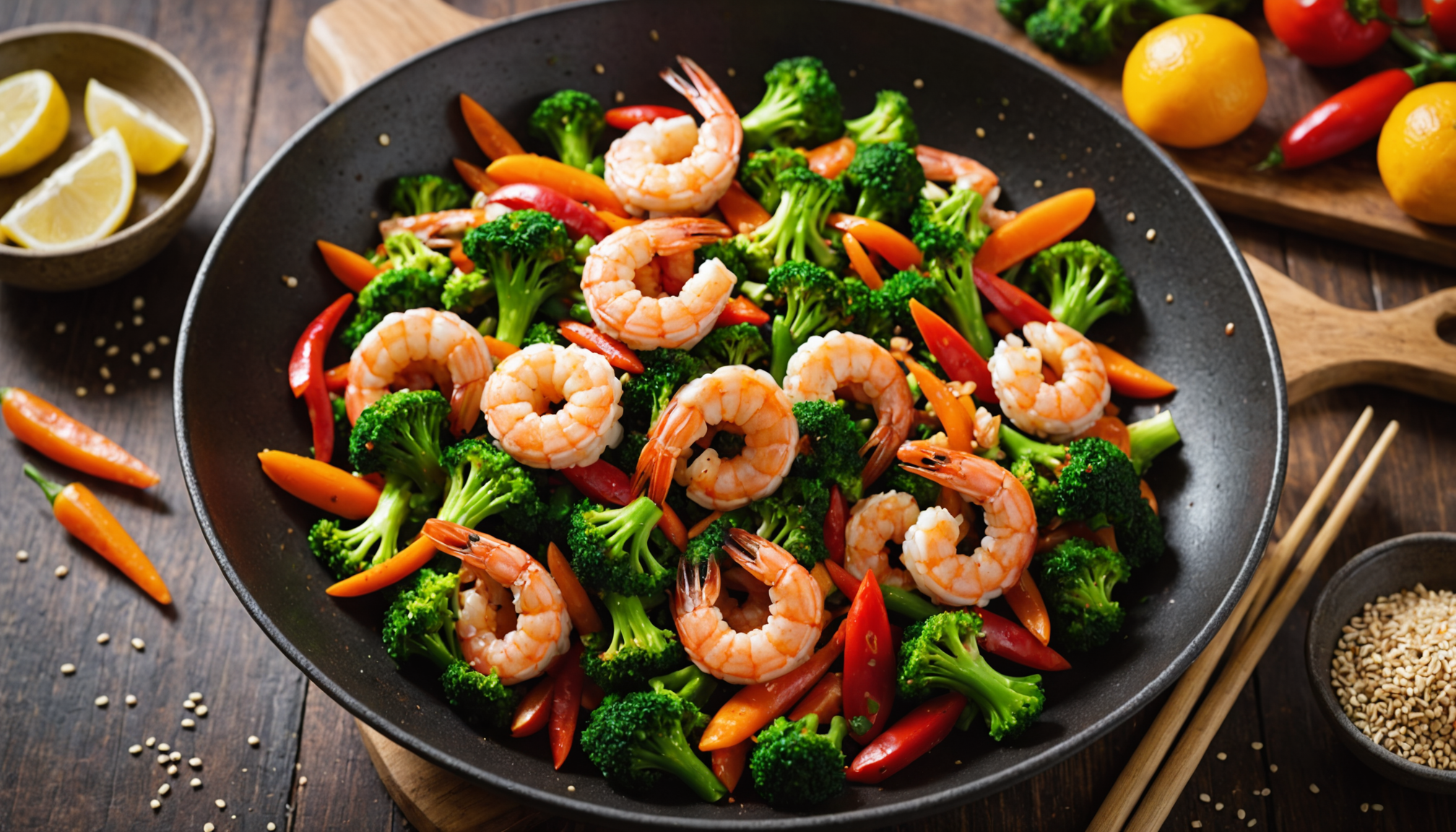 Healthy Organic Shrimp Stir-Fry