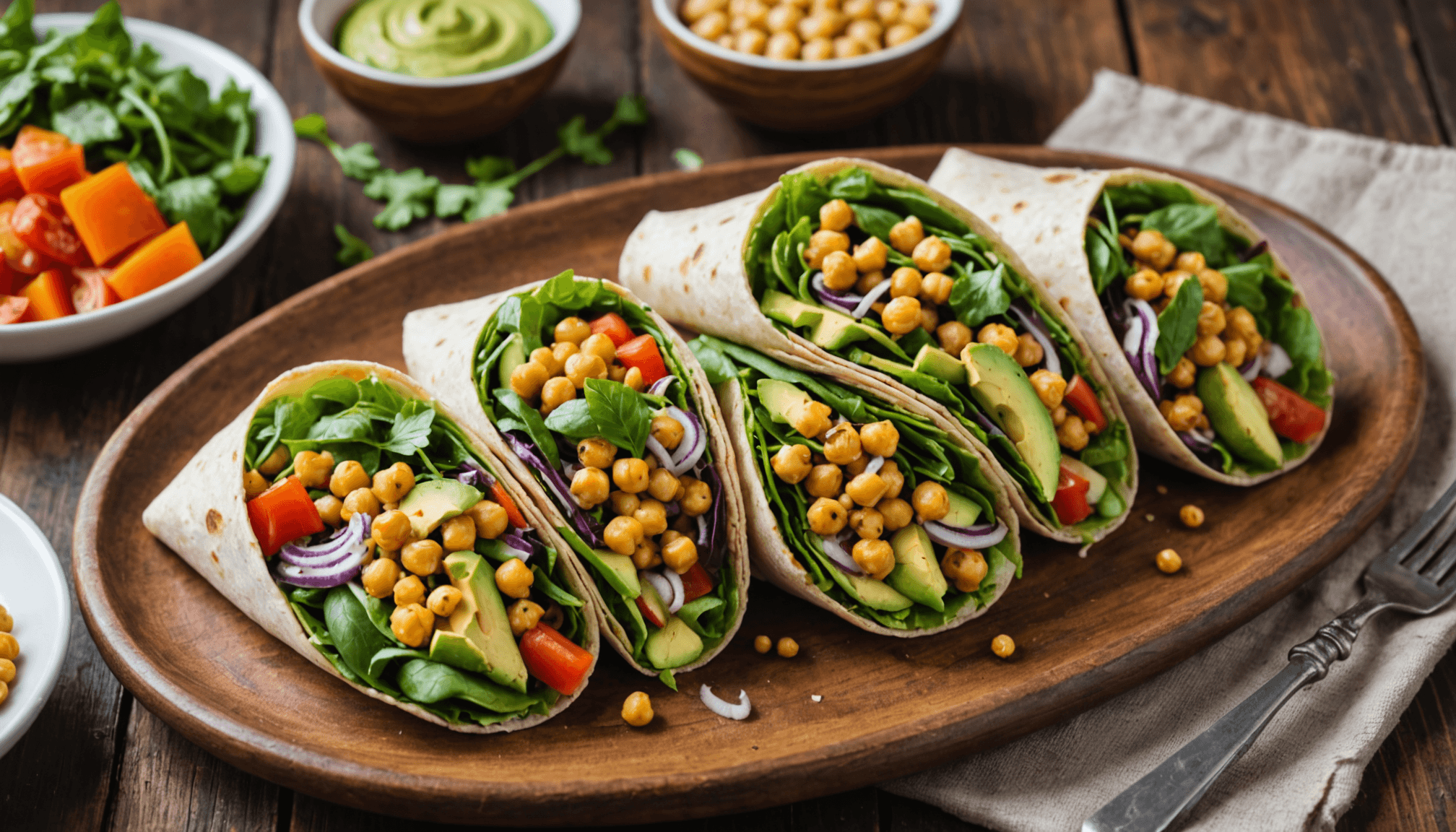 Healthy Organic Salad Wraps for Dinner